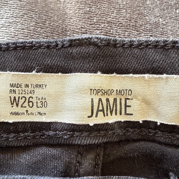 Topshop Moto Women's Jamie Jeans Denim Stretch Distressed Black Size W26xL30 - Picture 10 of 16